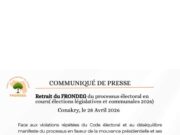 Le Front démocratique de Guinée (Frondeg) se retire de tout le processus éléctoral