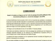 Guinée/éléctions: la HAC annonce le tirage au sort du passage des candidats fixé au 27 avril