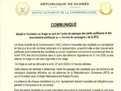Guinée/élections: la HAC annonce le tirage au sort du passage des candidats fixé au 27 avril