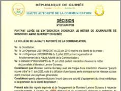 La HAC lève la suspension de Lamine Guirassy d’exercer le métier de journaliste en Guinée
