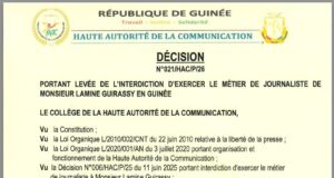 La HAC lève la suspension de Lamine Guirassy d’exercer le métier de journaliste en Guinée