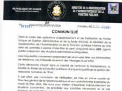 Guinée: Communiqué du ministère de l’administration et de la fonction publique