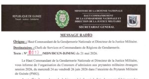 Guinée: Concours d’annonces d’admission aux Prytanées militaires étrangers,session 2026