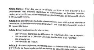 Guunée/éléctions: tout véhicule automobile, moto et tricycle sur l’ensemble du territoire national le dimanche 31 mai 2026 de 06 heures 00 minute à 18 heures 00 minut