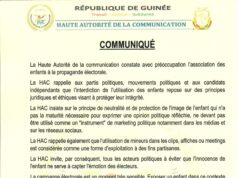 Guinée : la HAC met en garde contre l’utilisation des enfants dans la propagande électorale