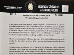 Un avion des pèlerins guinéens dérouté vers Bamako dans la nuit du samedi 13 au dimanche 14 juin 2026, après une collision avec un oiseau….