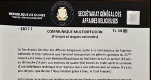 Un avion des pèlerins guinéens dérouté vers Bamako dans la nuit du samedi 13 au dimanche 14 juin 2026, après une collision avec un oiseau….