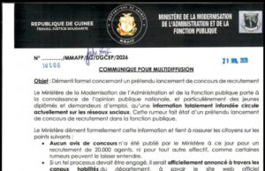 Guinée: le ministre de la fonction publique nie tout projet de recrutement des nouveaux fonctionnaires