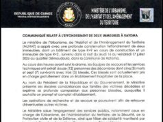 Ratoma/Conakry: l’effondrement d’un immeuble de 9 étages fait 5 victimes à Démodoula ! (ministère de l’Habitat)