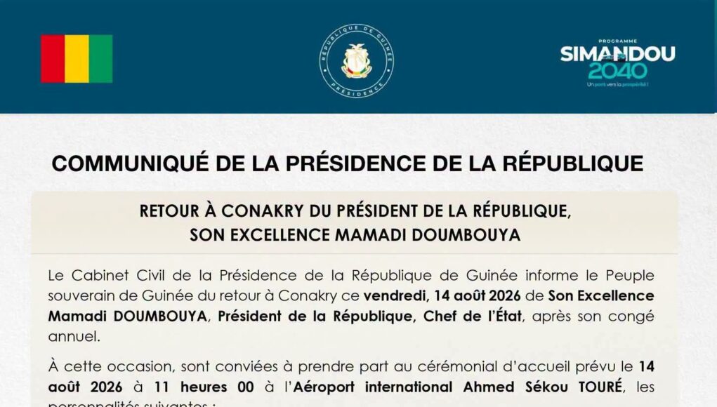 Guinée: Après plusieyrs jours de congé à l’extérieur, le Président Mamadi Doumbouya est attendu, ce vendredi 14 août