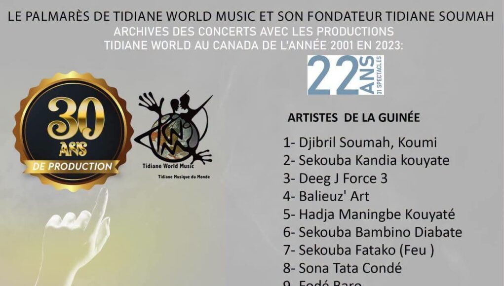 Tidiane Soumah : 22 ans de succès pour la musique guinéenne et africaine au Canada