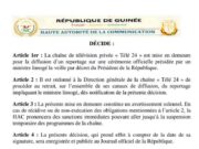 Communiqué de la HAC portant sur une mise en demeure de la chaîne privée « Télé 24 »
