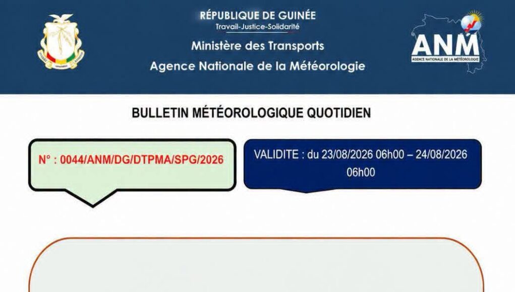 Guinée : des pluies faibles attendues sur l’ensemble du territoire (ANM)