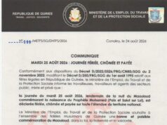 Le mardi 25 août déclaré férié, chômé et payé en Guinée