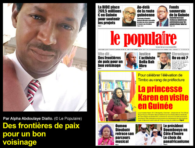 Des frontières de paix pour un bon voisinage Edito