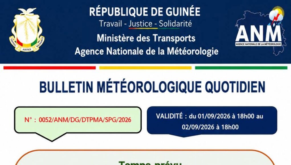 Guinée : pluies et orages sous surveillance, l’ANM appelle à la vigilance