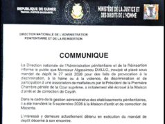 Algassimou Diallo transféré à la maison d’arrêt et de correction de Macenta ( source officielle)