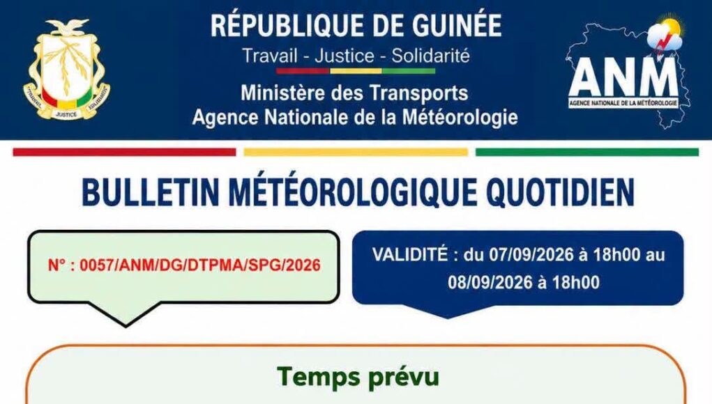 Guinée : pluies et orages annoncés, vigilance dans plusieurs régions du 7 au 8 septembre !