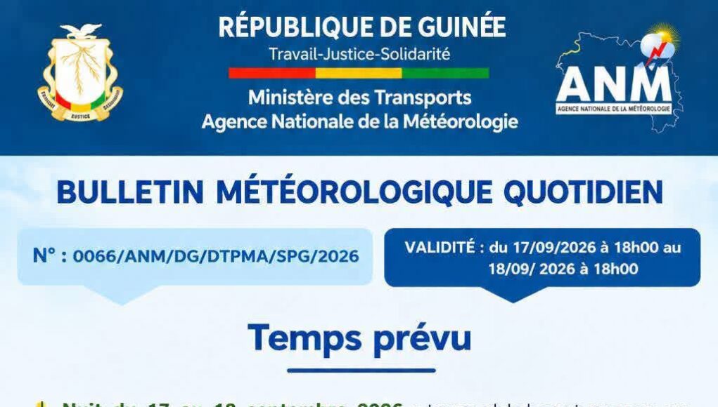 Guinée/Météo : la Guinée sous un ciel nuageux, entre faibles pluies et risques d’orages