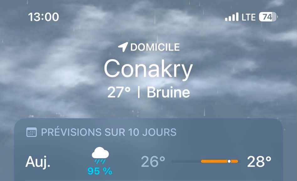 Conakry s’apprête à traverser une longue séquence de précipitations continues…, (prévisions météo)