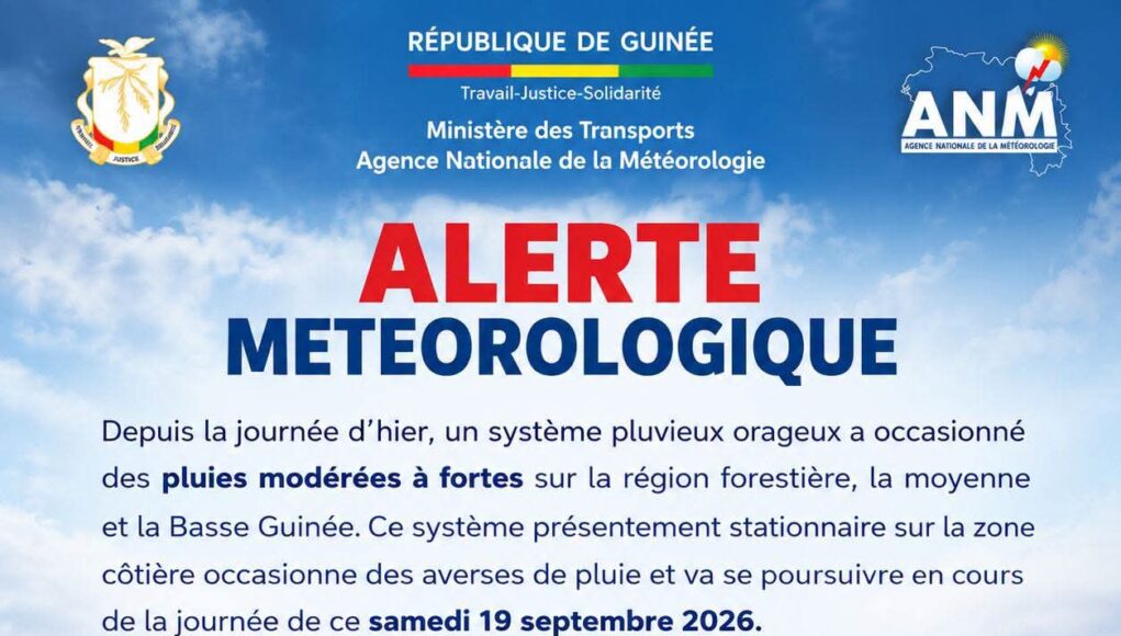Conakry: un système pluvieux stationnaire fait craindre des inondations majeures, ce week-end ! (ANM)
