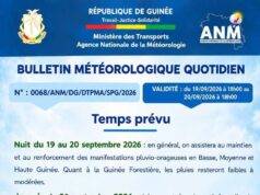 Guinée : fortes pluies attendues attendues encore ce week-end, les populations appelées à la vigilance (ANM)