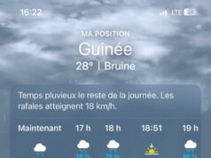 Conakry: La pluie devrait se poursuivre lundi et mardi, avec un risque de précipitations évalué à 100% !