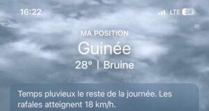Conakry: La pluie devrait se poursuivre lundi et mardi, avec un risque de précipitations évalué à 100% !