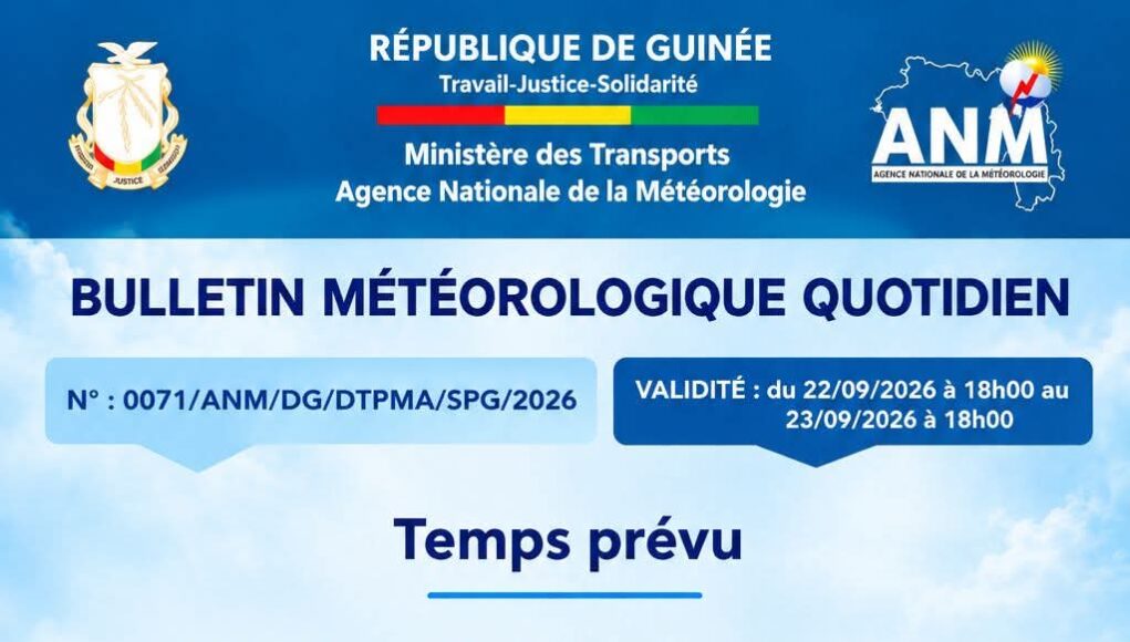 Guinée : de fortes pluies attendues cette nuit et demain encore, l’ANM appelle à la vigilance