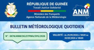 Des pluies faibles à modérées attendues sur toute la Guinée ce mercredi 30 septembre (ANM)