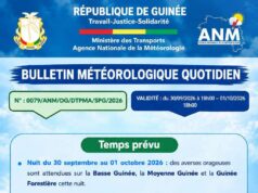 Guinée: orages nocturnes et pluies attendus dans plusieurs régions du 30 septembre au 1er octobre (ANM)