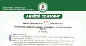 Guinée : l’usage des gyrophares et sirènes désormais encadré par un arrêté conjoint