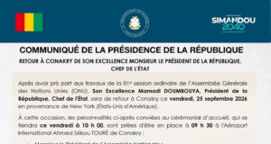 Sommet de l’ONU à New-York : le retour du président Doumbouya à Conakry prévu ce vendredi 25 septembre