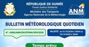 Pluies et orages attendus dans plusieurs régions de Guinée demain vendredi 2 octobre (ANM)