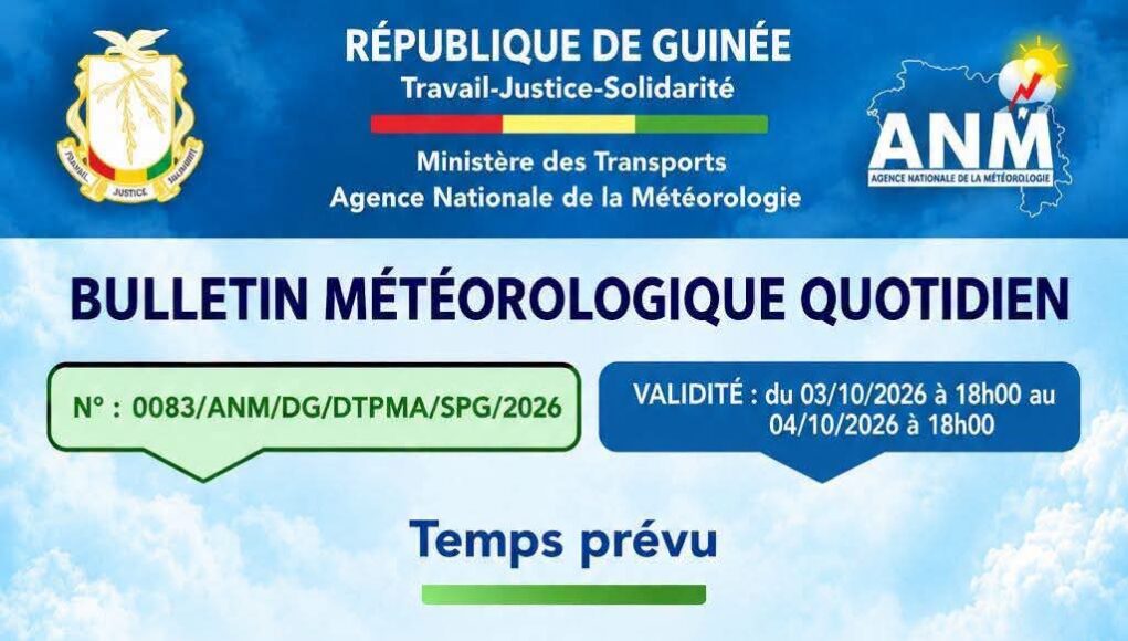 Guinée : des pluies orageuses attendues dans plusieurs régions de l’intérieur du psys (ANM)
