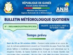 Guinée : des pluies orageuses attendues dans plusieurs régions de l’intérieur du psys (ANM)