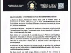 Guinée : 217 condamnés bénéficient de la grâce présidentielle sous condition