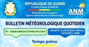 Guinée : des averses orageuses attendues sur le littoral, un temps variable annoncé sur l’ensemble du pays (ANM)