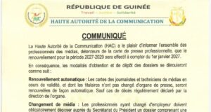 Guinée : la HAC lance le renouvellement des cartes de presse pour la période 2027-2029