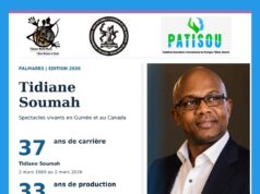 « Synthèse de 37 années d’activité de 405 Concerts avec 510 artistes guinéens et 105 artistes africains sur 10 ans avec toutes les précisions », Tidiane Soumah