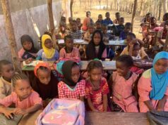 C’est sous des hangars de fortune que certains enfants de l’intérieur de la Guinée apprennent à lire et à écrire..